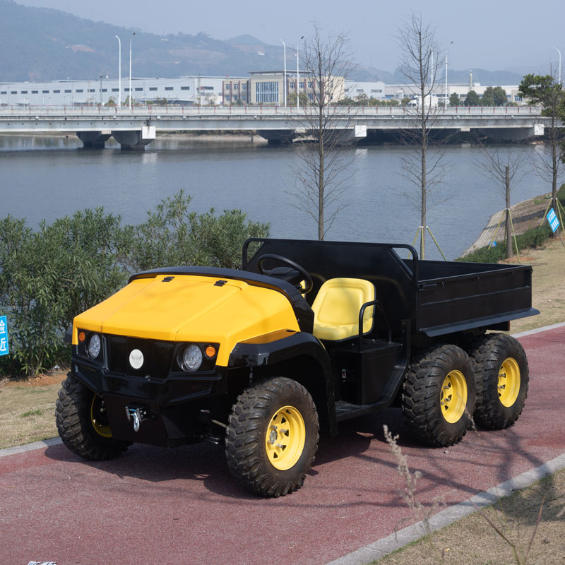 MIJIE Electric utility vehicles at the park lake