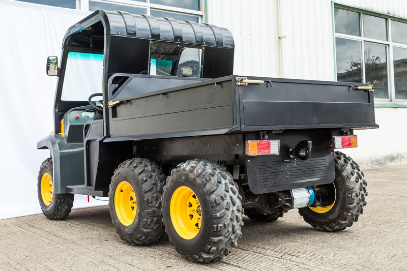 Electric utility vehicle rear view