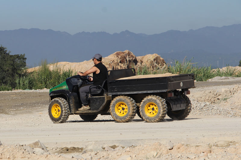 An electric utility vehicle on the wilderness