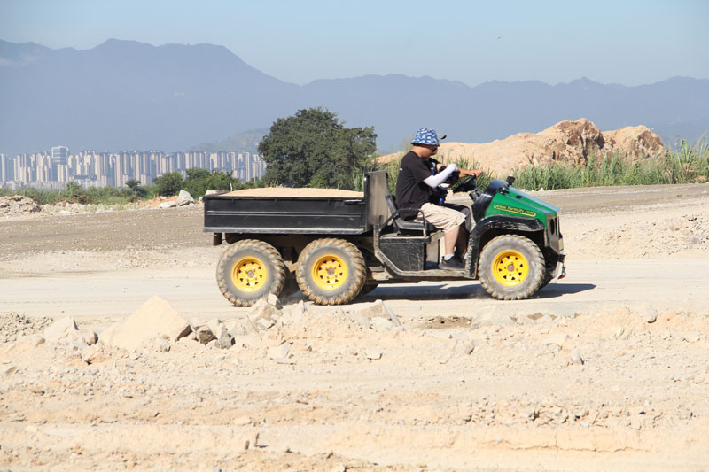 A heavy-duty electric utility vehicle in the wilderness